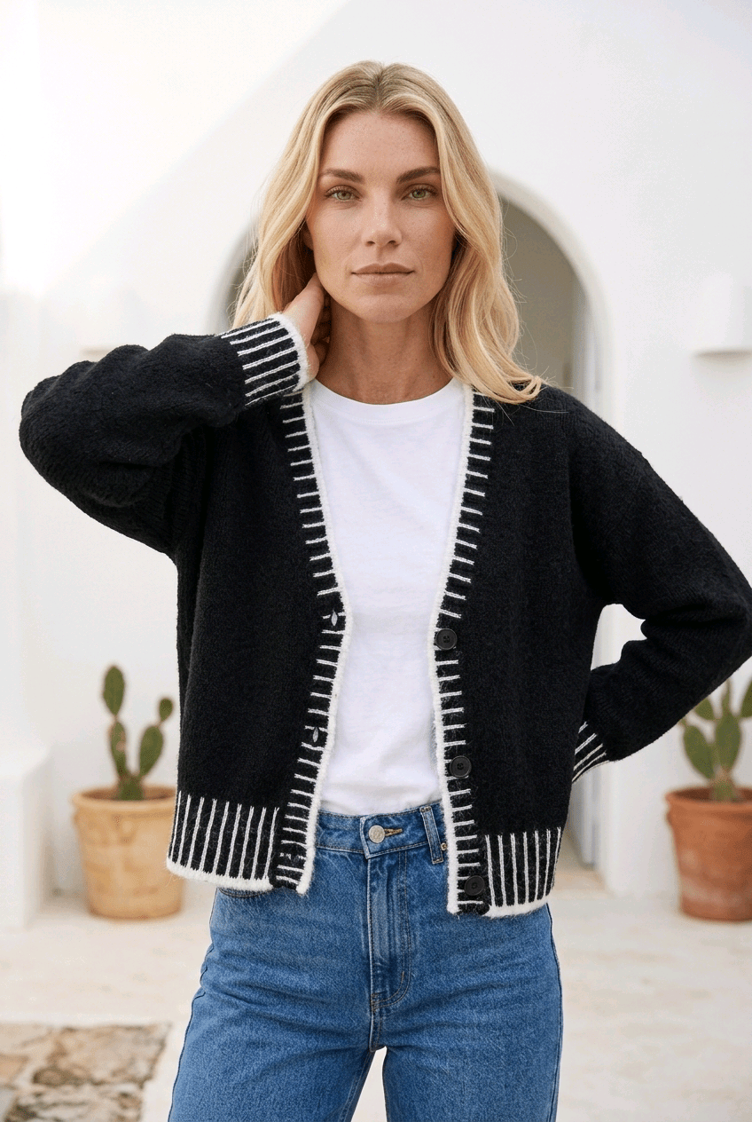 Damen Cardigan Tofi – Kuscheliger Strickcardigan - Milano Royal Boutique
