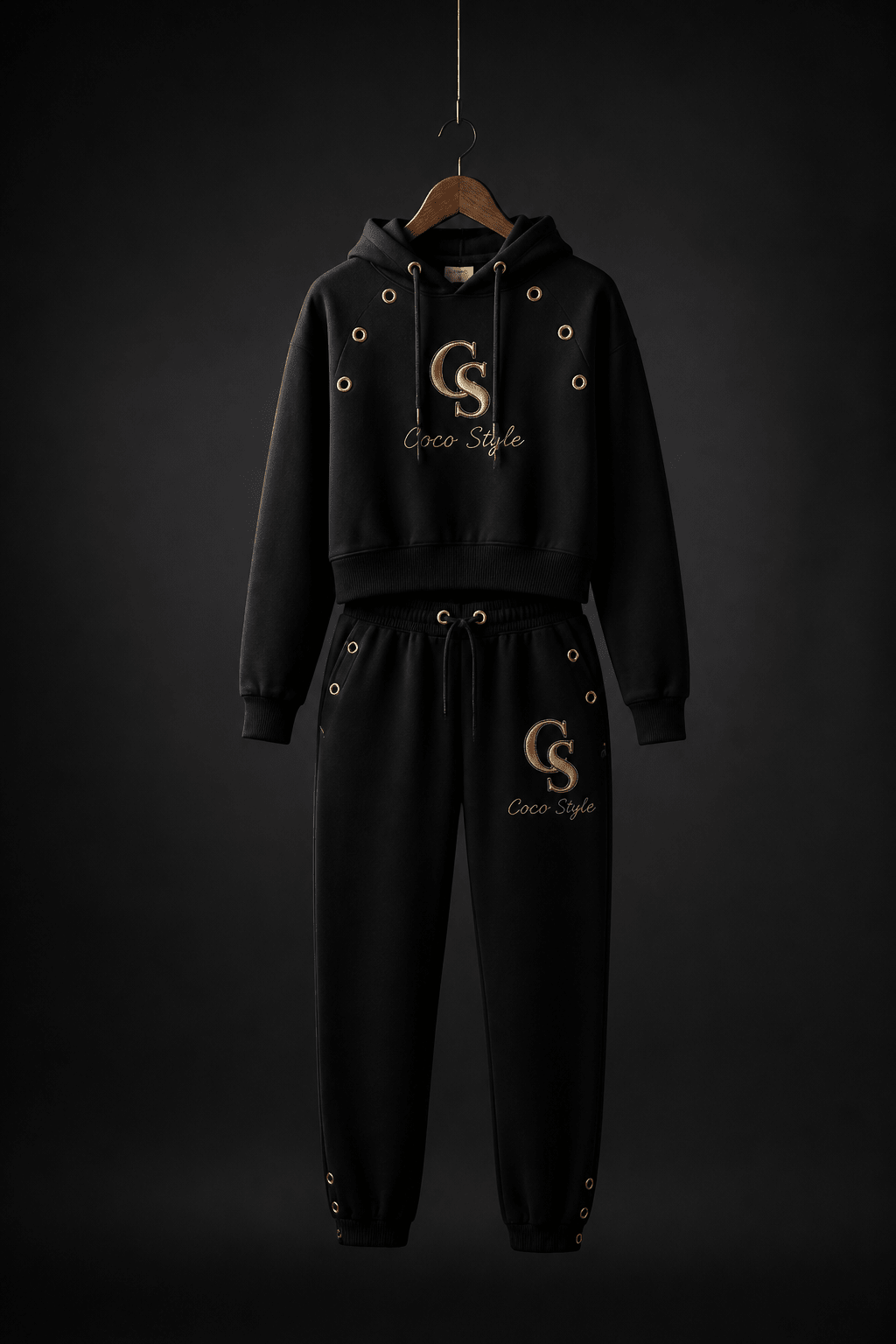 Jogginanzug Florence – Luxus Zweiteiler mit Gold-Details - Milano Royal Boutique