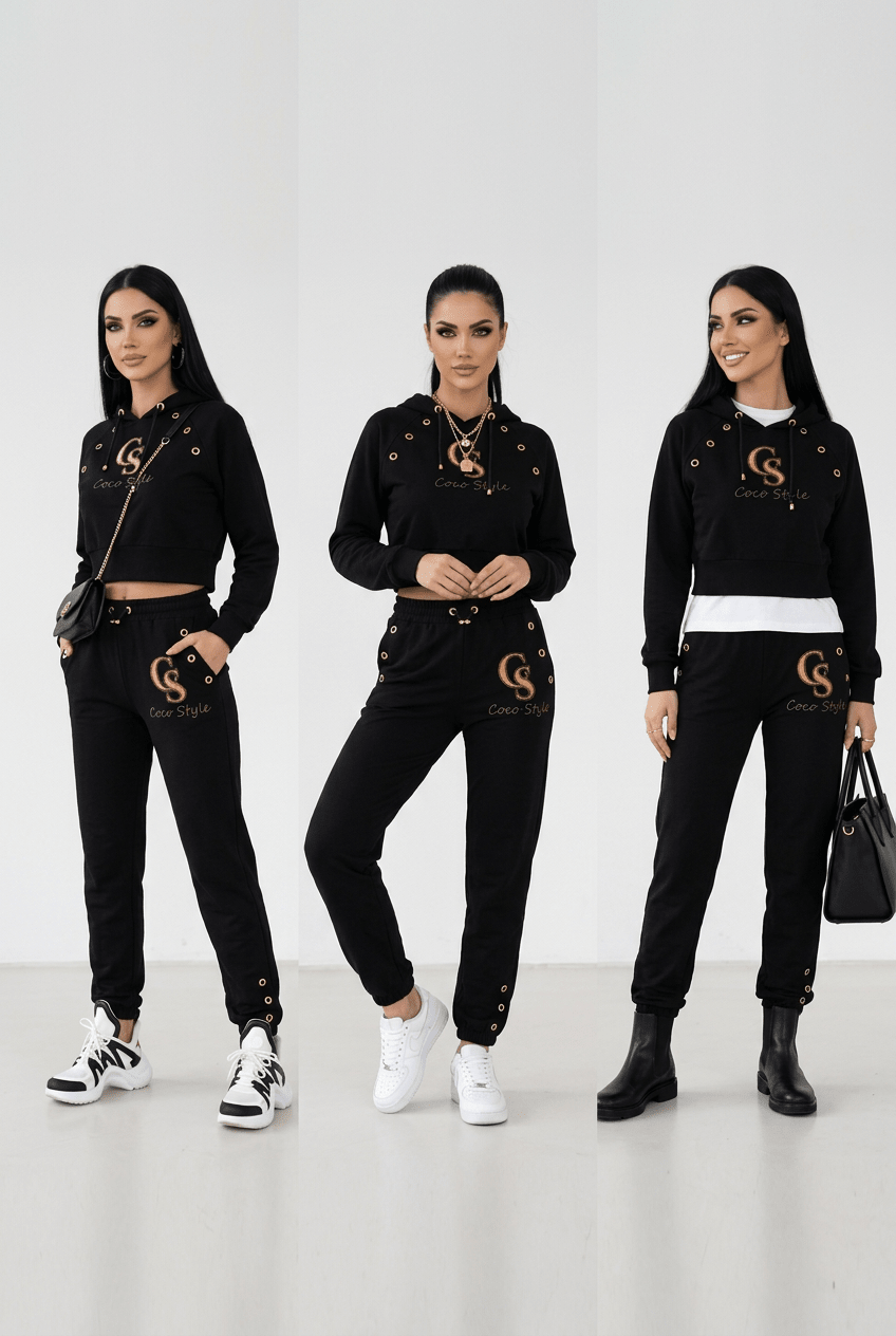 Jogginanzug Florence – Luxus Zweiteiler mit Gold-Details - Milano Royal Boutique