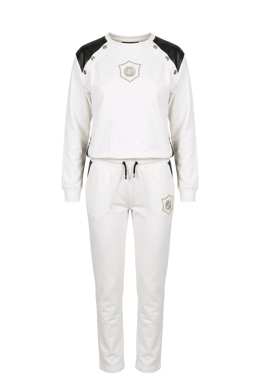 Jogginganzug CS White | Damen Trainingsanzug Einheitsgröße M-L - Milano Royal Boutique