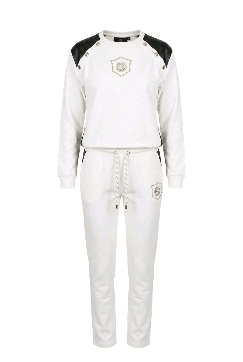 Jogginganzug CS White | Damen Trainingsanzug Einheitsgröße M-L - Milano Royal Boutique