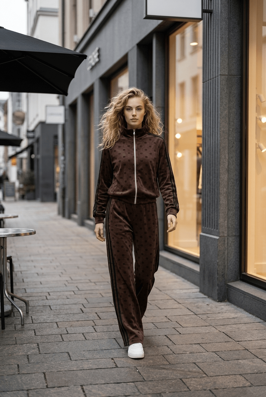 Jogginganzug Punkte /Choco/ - Milano Royal Boutique
