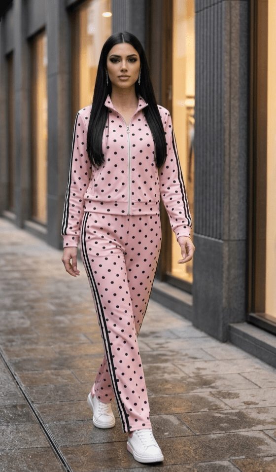 Jogginganzug Punkte /Pink/ - Milano Royal Boutique