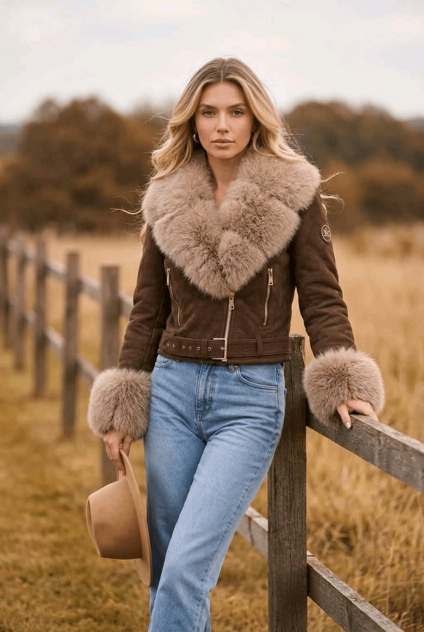 Lederjacke Bold – Oversized Damen Lederjacke mit Kontrast-Details - Milano Royal Boutique