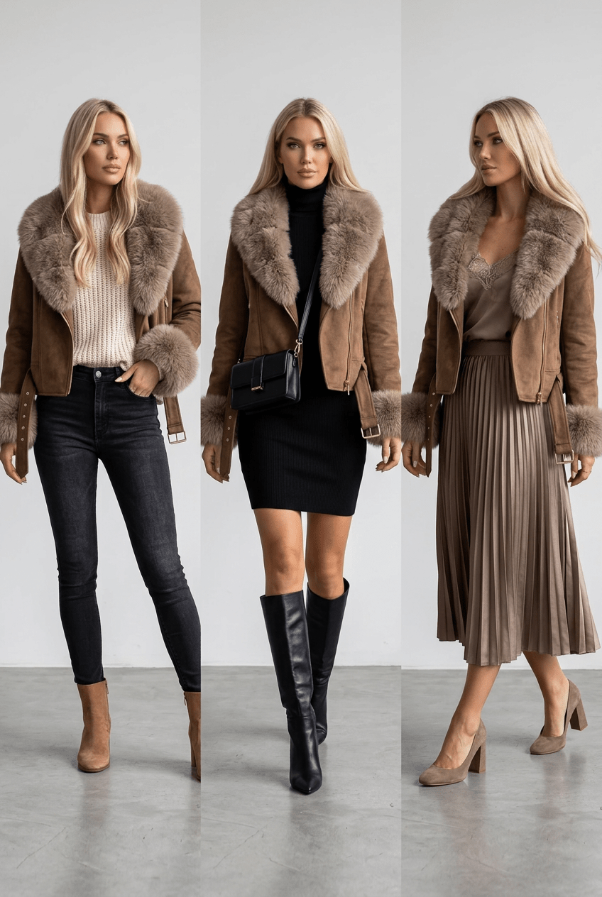 Lederjacke Bold – Oversized Damen Lederjacke mit Kontrast-Details - Milano Royal Boutique