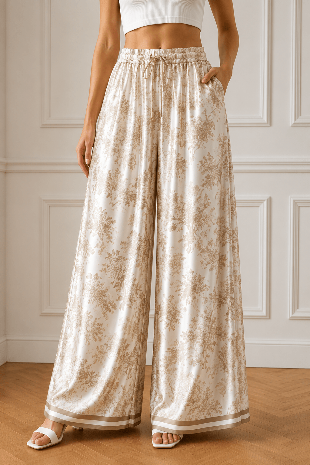 Palazzo Hosen Satin/Viskose/ - Milano Royal Boutique
