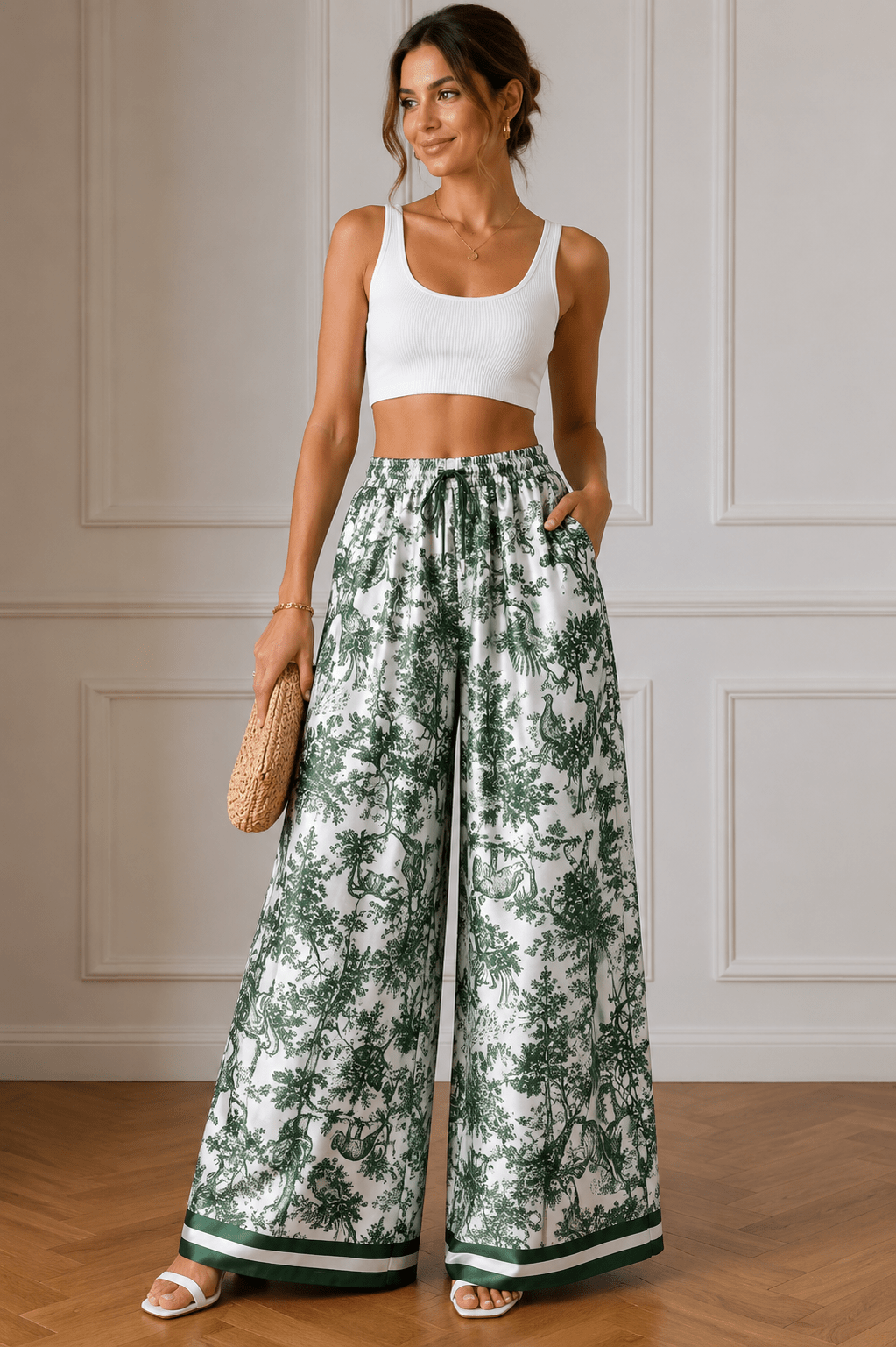 Palazzo Hosen Satin/Viskose/ - Milano Royal Boutique