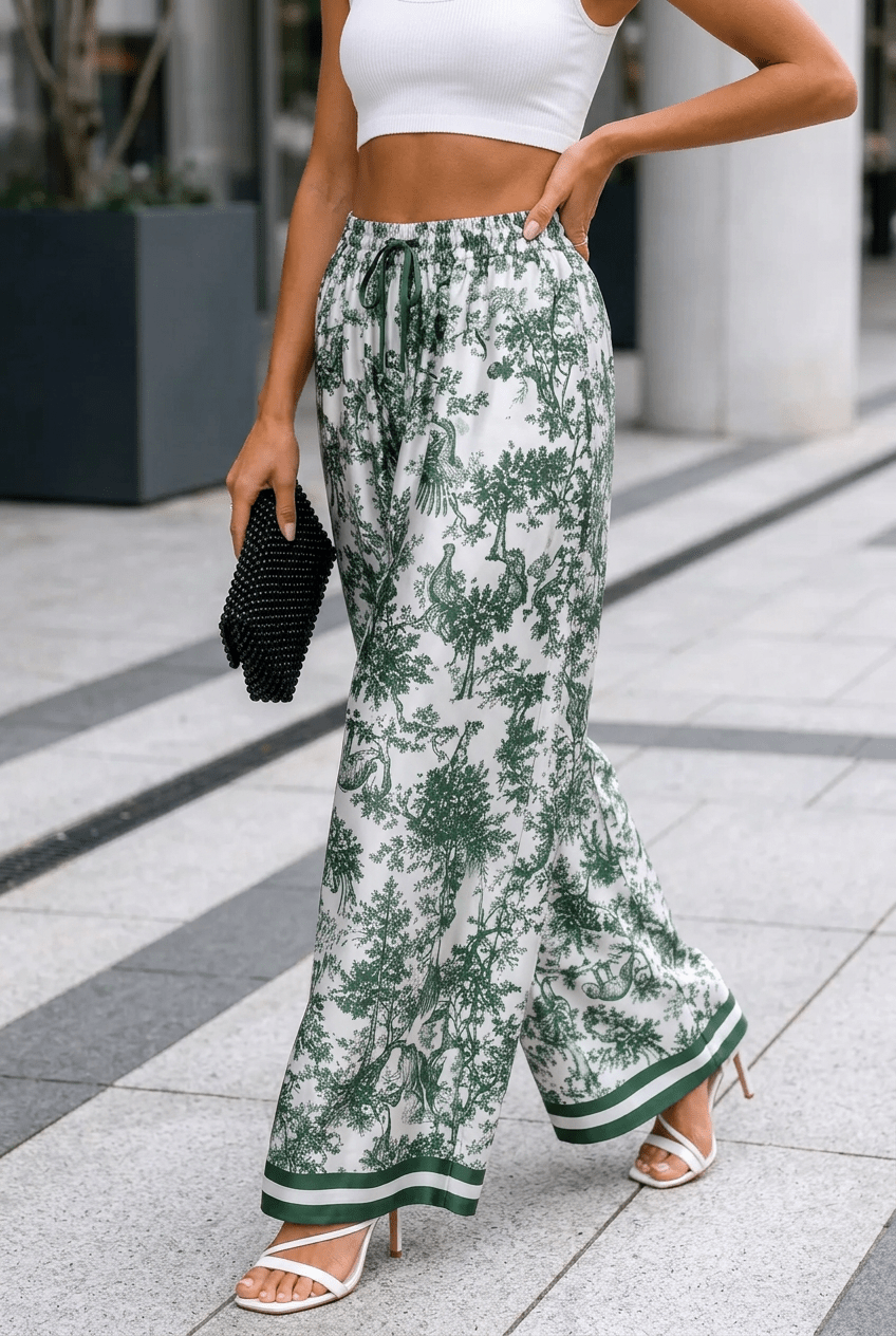 Palazzo Hosen Satin/Viskose/ - Milano Royal Boutique