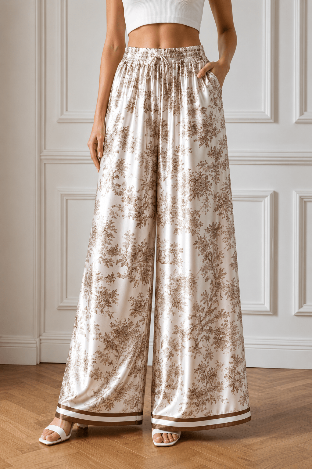Palazzo Hosen Satin/Viskose/ - Milano Royal Boutique