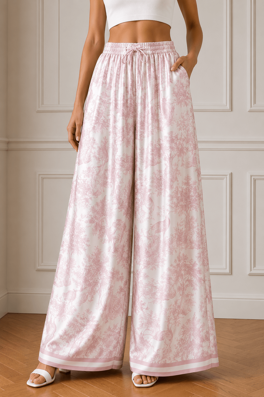 Palazzo Hosen Satin/Viskose/ - Milano Royal Boutique