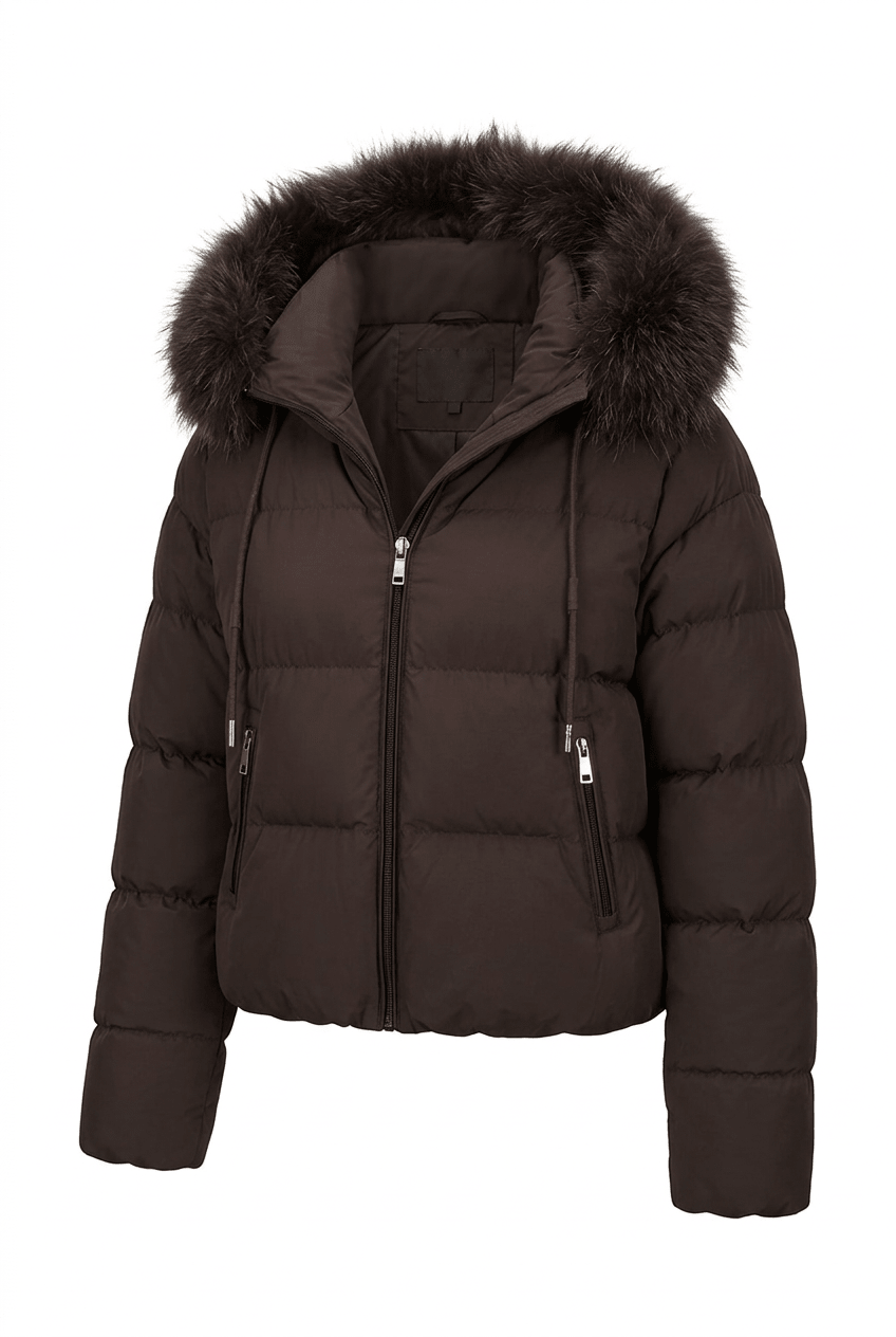 Premium Jacke Choco | Abnehmbarer Fellkragen | Größen S–XXL - Milano Royal Boutique
