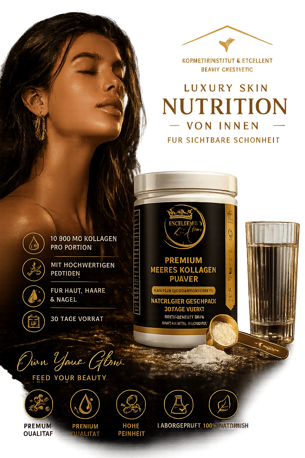 Premium Meeres-Kollagen Pulver – 10.000 mg | EXCELLENTIN CARE - Milano Royal Boutique