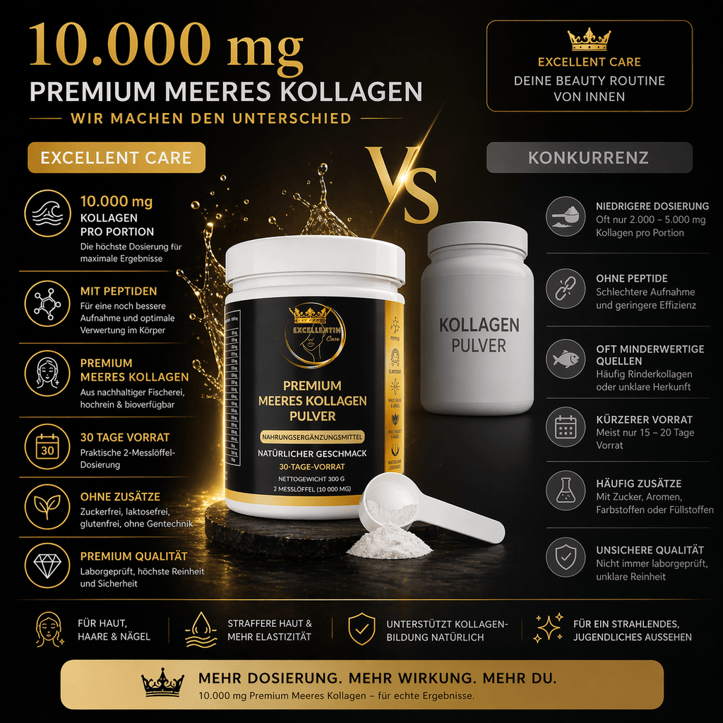 Premium Meeres-Kollagen Pulver – 10.000 mg | EXCELLENTIN CARE - Milano Royal Boutique
