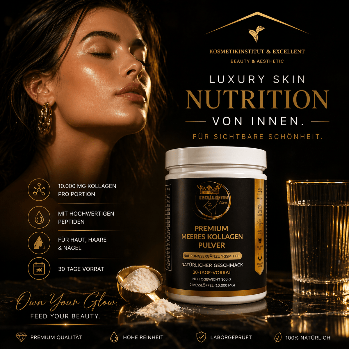 Premium Meeres-Kollagen Pulver – 10.000 mg | EXCELLENTIN CARE - Milano Royal Boutique