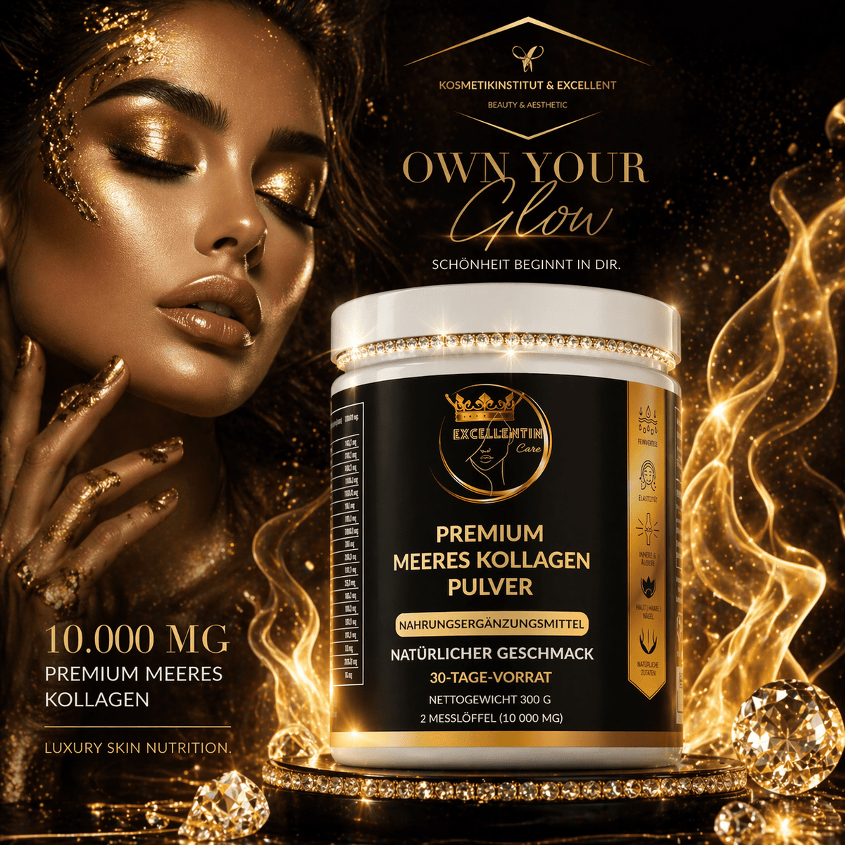 Premium Meeres-Kollagen Pulver – 10.000 mg | EXCELLENTIN CARE - Milano Royal Boutique