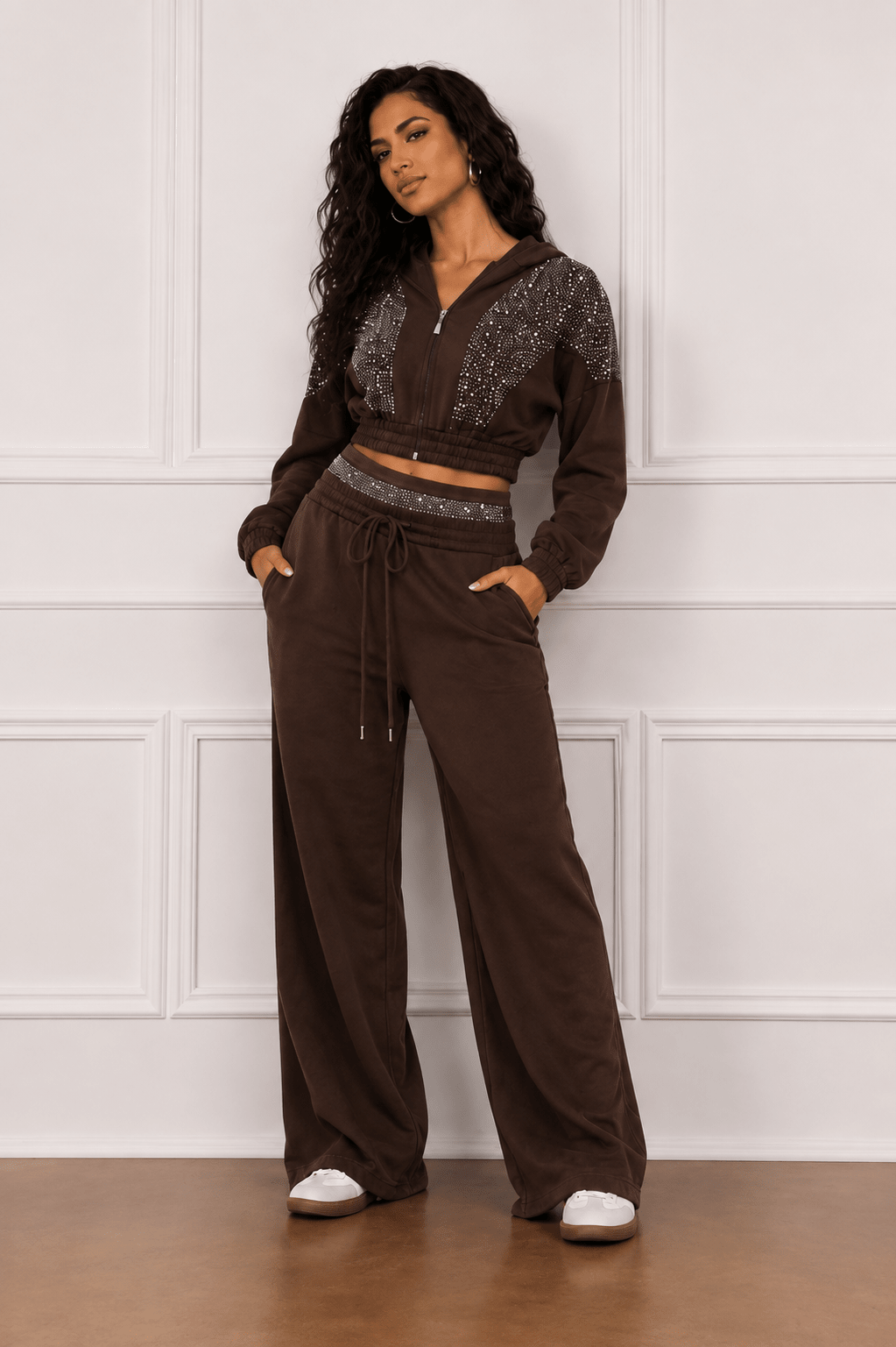 Zweiteiler Mit Steinchen – Loungewear-Set Made in Italy - Milano Royal Boutique