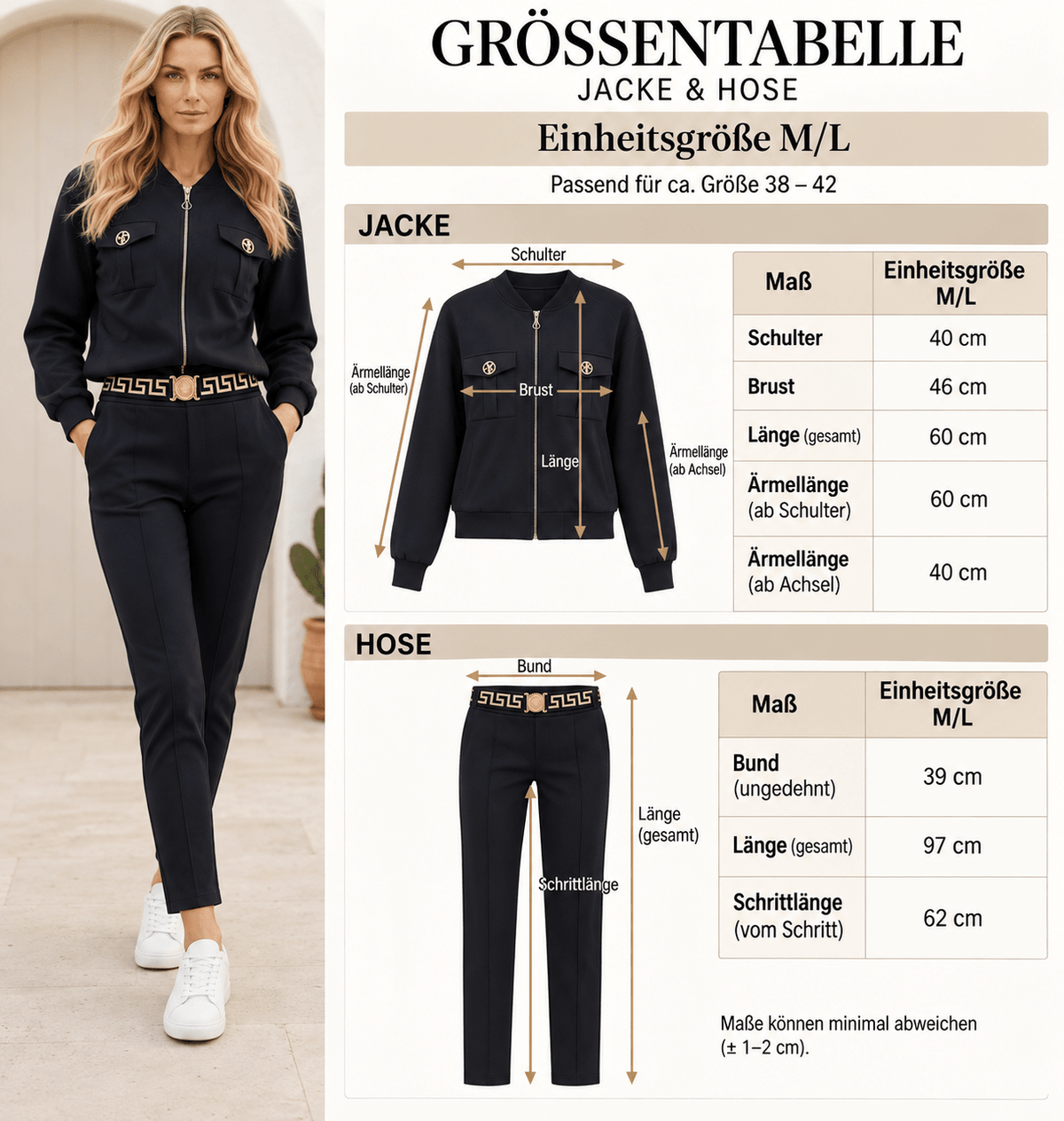 Zweiteiler Verona – Eleganz für jeden Anlass M/L - Milano Royal Boutique